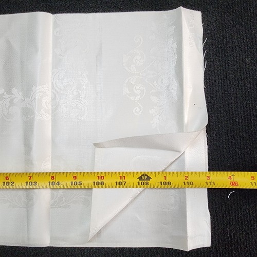 Antique Fine Irish Lovely Linen Double Damask White Tablecloth 4 lbs 7oz Unused - Picture 9 of 19