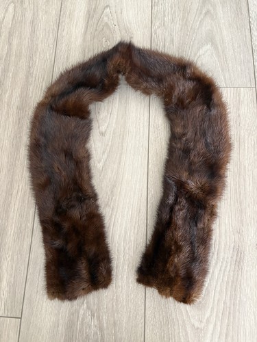 Vintage Brown Real mink fur scarf, wrap, neck warmer - Picture 1 of 9