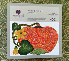 WENTWORTH WOODEN PUZZLES &ldquo;PUZZLING PUMPKIN&rdquo; WOOD JIGSAW PUZZLE 400 PC-PAID $135