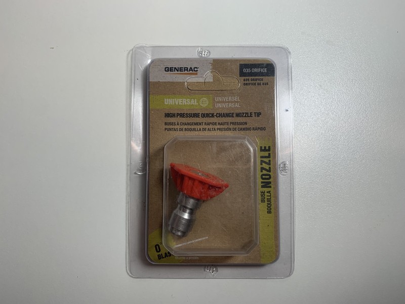 GENERAC Universal High Pressure Quick-Change Nozzle Tip 035 Orifice 0° Blast