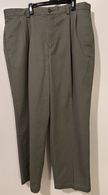 L.L.Bean Men's Gray Natural Fit Pleated Solid Dress Pants 36x29
