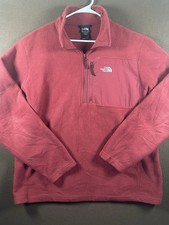 The North Face Glacier 1/4 Zip Fleece Pullover Mock Neck Sweatshirt Red XL