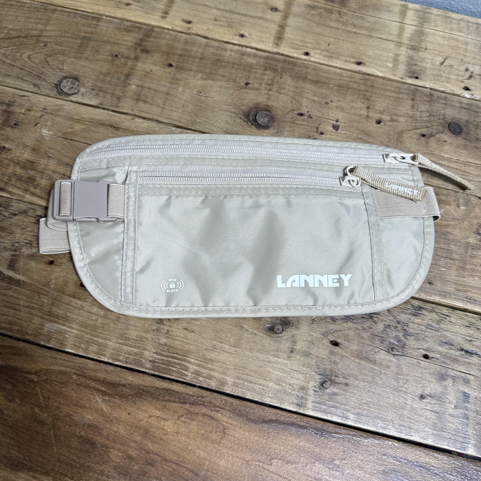 Lanney Money Belt for Travel Unisex Slim Hidden Travel Wallet RFID Blocking NWOT