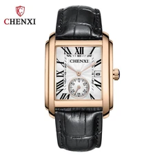 CHENXI Men Watch Roman Numeral Quartz Wristwatch Male Business Leather Watches