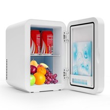 8L Tragbarer Mini Kühlschrank Getränkekühlschrank Warmhaltebox mit LED-Spiegel
