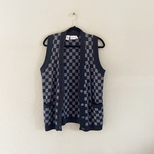 Vntg Knit Checkered Sweater Vest
