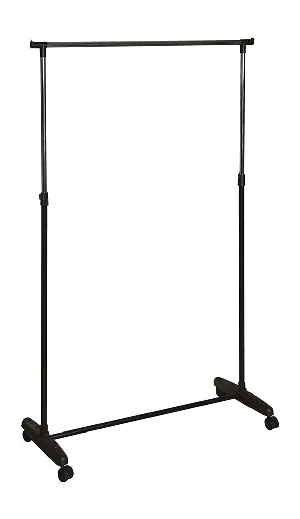 MONDEX Ausziehbarer Kleiderständer aus Metall mit Rollen 8 KG 80X43X90-160CM