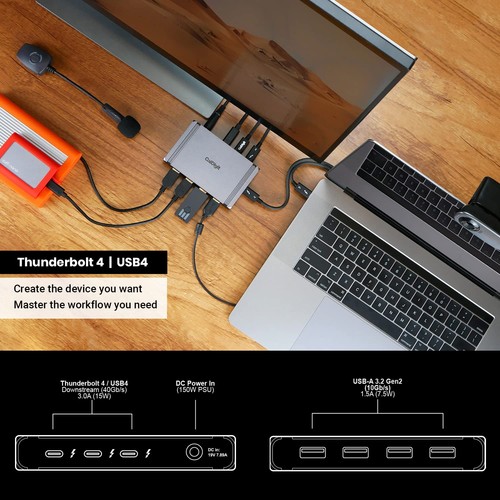 CalDigit Thunderbolt 4 Element Hub - 4X USB4 Ports, USB 3.2 Gen2 10Gb/s, Sing... - Afbeelding 5 van 9