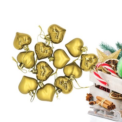  12 Pcs Christmas Decoration Kugeln Weihnachts Deko Weihnachtsbaumkugeln Herzen