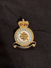Vintage Royal Air Force Station Abingdon Proudly Enamel Pin Lapel Hat Gold Tone
