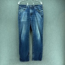 AG Adriano Goldschmeid Protege Jeans Men 32x34 Meas 34x33 Dark Wash Blue Stretch