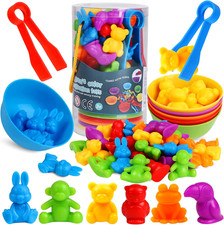 Counting Animals Color Sorting Matching Games with Sorting Bowls Montessori Sens
