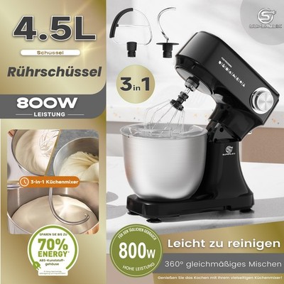 SUPERLEX 10 Stufen Küchenmaschine StandMixer Teigknetmaschine Mixer Rührmaschine