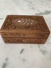 Portagioie vintage ornato in legno intagliato a mano portagioie 