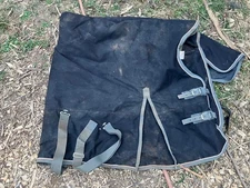 81” Smartpak Deluxe High Neck Heavy 360g Black Turnout Blanket Size 81