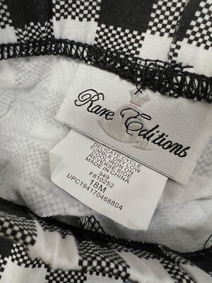 Rare Editions Baby Girl's Black Plaid Printed Leggings Pants Size 18M