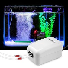 PULACO Ultra Quiet Aquarium Air Pump Dual Outlet, Fish Tank Aerator Pump with...