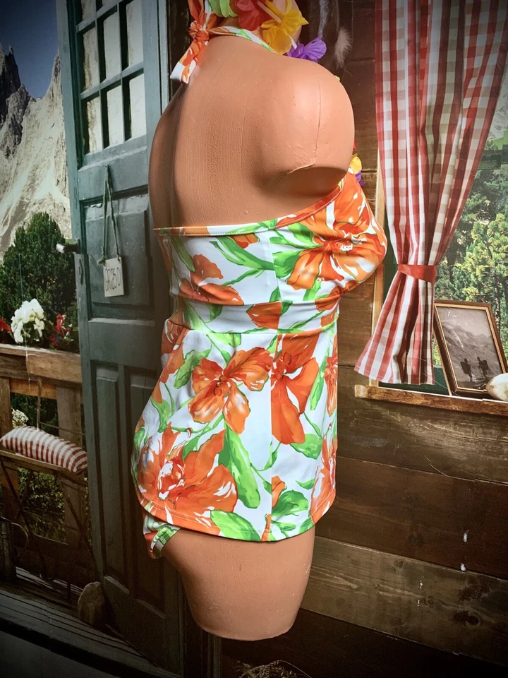 Goddess Tropical Venus Bold Tankini Plunge Halter Sexy Swimsuit Bikini Set 8 M - Изображение 4 из 4