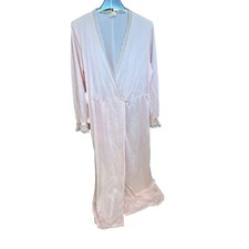 Softness by Avon Vintage Pink Lace Trimmed Long Sleeved Robe Sz M