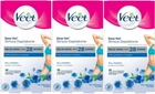 3x Veet Sensitive Skin Bikini & Underarm Cold Wax Strips - 16 Count (Exp 04/24)