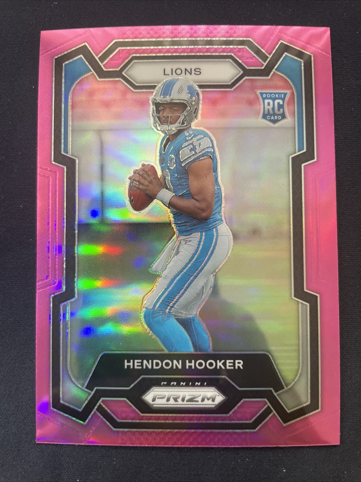 2023 PANINI PRIZM NFL FOOTBALL HENDON HOOKER #329 ROOKIE PINK PRIZMS SP LIONS*