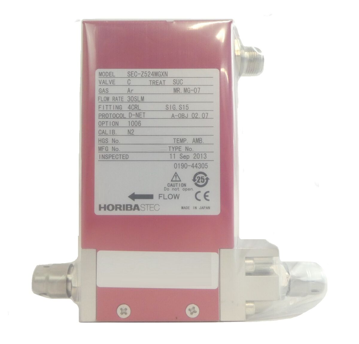 Horiba STEC SEC-Z524MGXN Mass Flow Controller MFC Z500 30 Horiba STEC SEC-Z524MGXN Mass Flow Controller MFC Z500 30