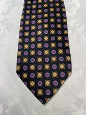 Mark Pendleton Long Necktie~ 100% Silk~ USA~ Printed Classic Pattern~ SHIPS FREE