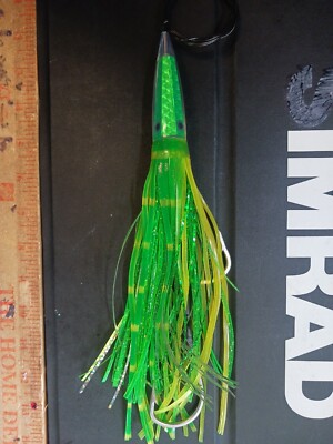 Custom Made GREEN MACHINE YELLOW  Wahoo Mahi Tuna Sailfish Marlin Bullet Lure