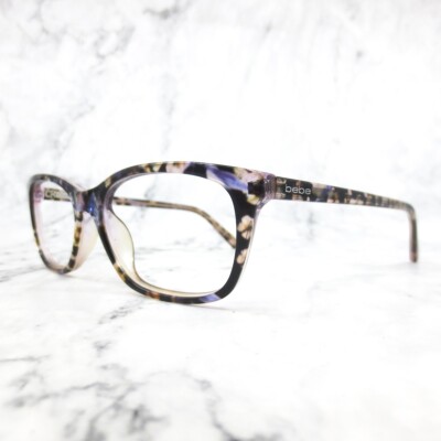 Bebe Eyeglasses Frames BB5145 500 PLUM FLORAL Blue Purple Brown 53-17-135