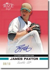 JAMES PAXTON 2012 Rize Rookie Autograph RED Auto RC #/10