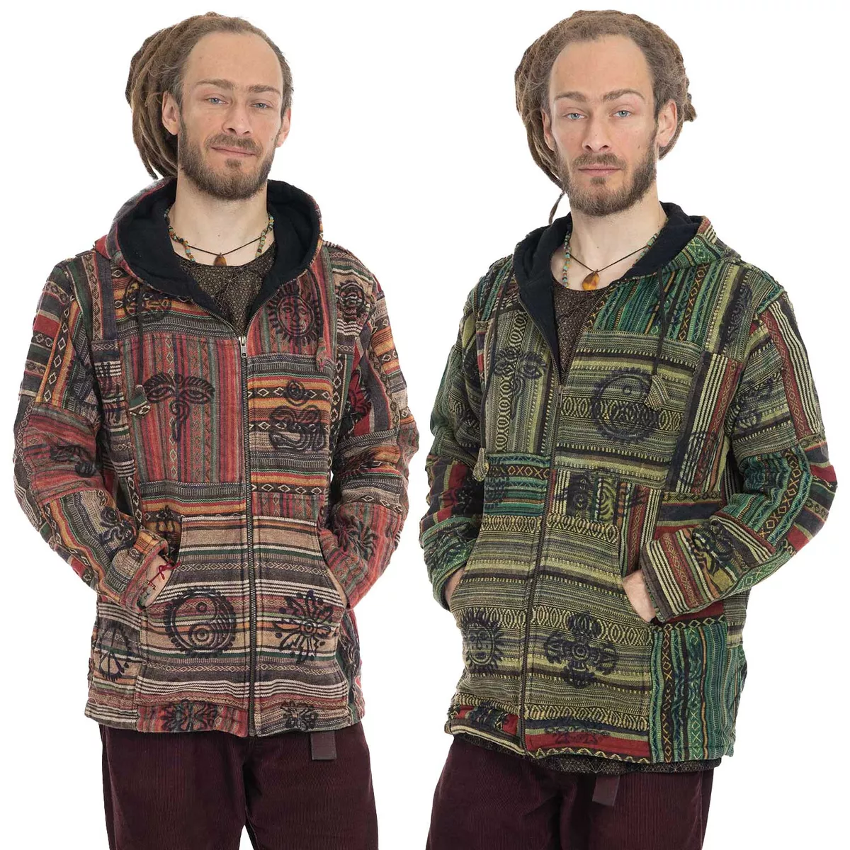 Mans Patchwork Festival Jacket, Mens Hippy Clothing, Psy Trance Coat for Men