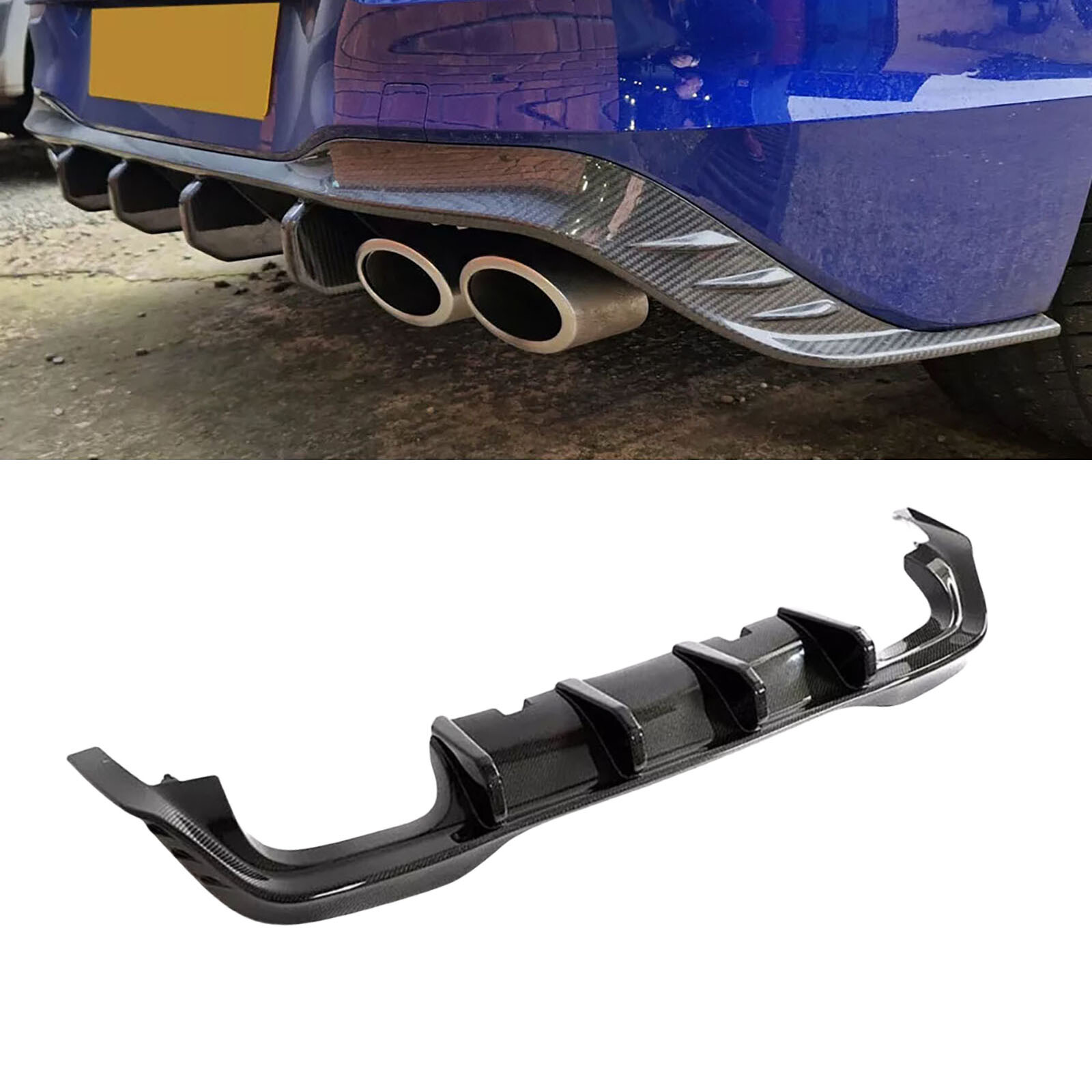 For Volkswagen Golf 8 R MK8 2021-2023 Real Carbon Fiber Rear Bumper Diffuser Lip