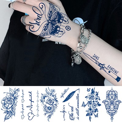 Juice Semi-permanent Tattoo Plant Waterproof Flowers Tattoo Stickers Arm DIY#/US