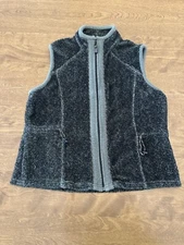 Woolrich Vest Womens Large Fleece Western Full Zip Gray Pocketed