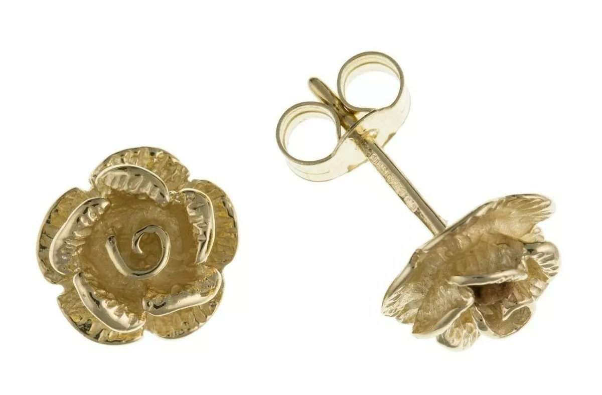 9ct gold flower stud earrings sale