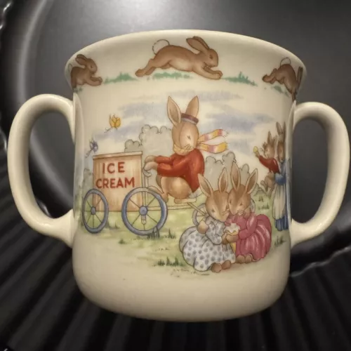 BUNNYKINS  Royal Doulton  DOUBLE HANDLE MUG CUP  Fine Bone China Ice Cream Cart