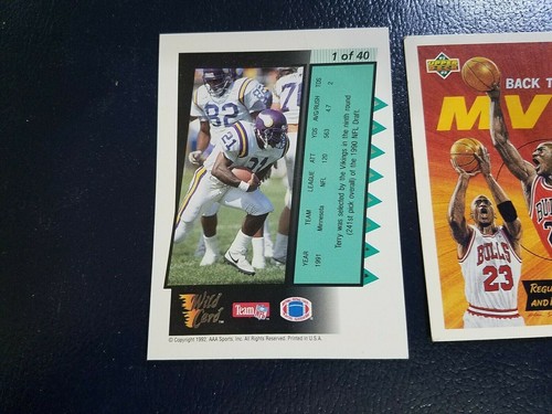 Terry Allen Minnesota Vikings NFL 1992 Wild Card Running WILD OVERSIZE SILVER - Picture 2 of 2