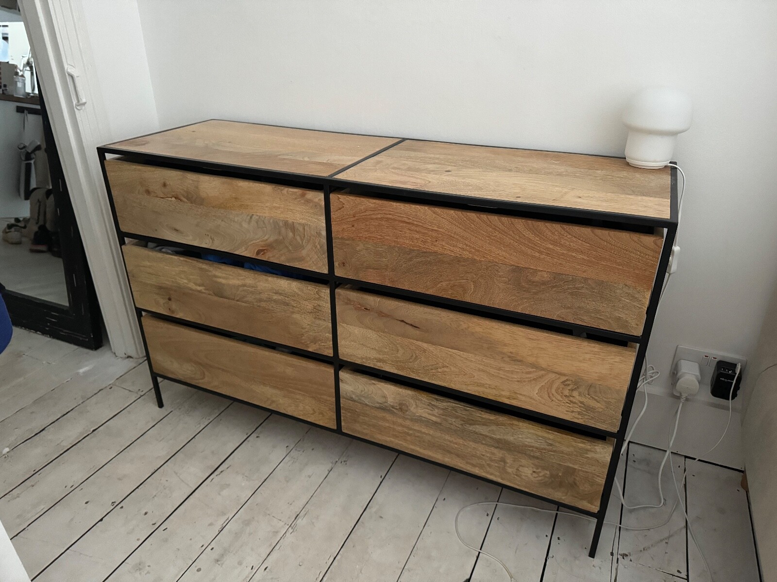 SWOON Roland 6 Chest of Drawers Natural Mango Wood & Steel Excellent Condition eBay