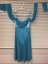 Girls Child Medium 8-10 Competition Dance Light Blue Dress