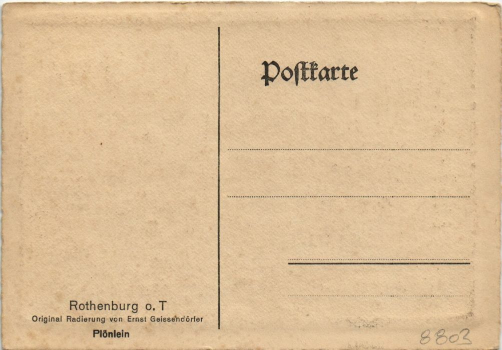 Old postcard postcard Rothenburg Plonlein GERMANY (1077192)