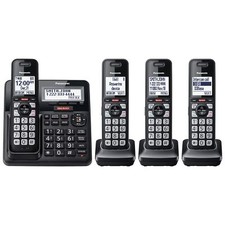 Panasonic Cordless Phone System Answering Machine 4 Handset Bluetooth Call Block