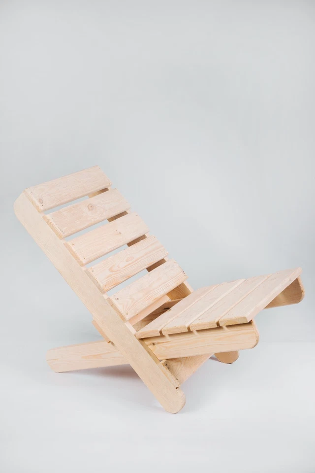 Silla plegable de madera premium de pino natural para patio, hogar o cafetería, hecha a mano Foto 2 de 4