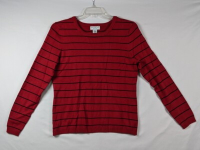 Covington Striped Sweater Red Black Women s Size Large New With Tags Sears NWT