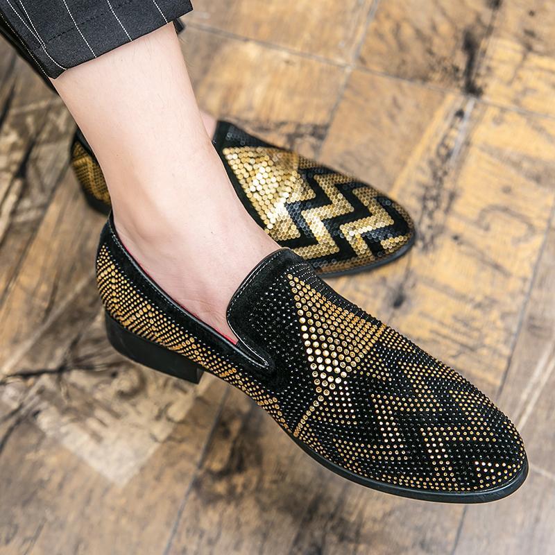 SAOLA Scarpe abiti piatti alla moda strass lucide pump punta punta punta punta discoteca