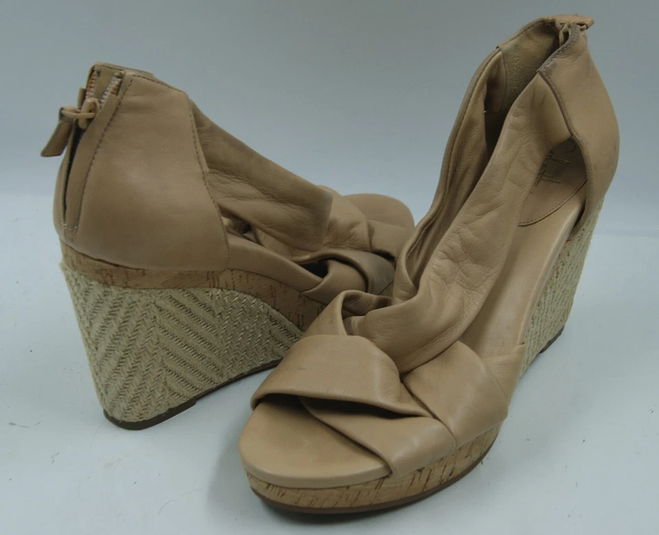 Cole Haan Air Women's Shoes Tan Leather Espadrilles Wedge Sandals Sz 10 B - Image 3 of 4