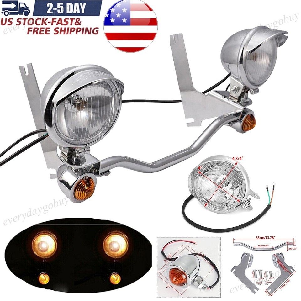 Passing Turn Signal Spot Light Bar Mount Bracket For Harley Road King ...