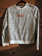 Vans girls white sweathsirt black spotted embroidered girls XL