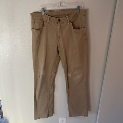 Mott And Bow Mens 35x32 Straight Chino Khaki Tan Pants 
