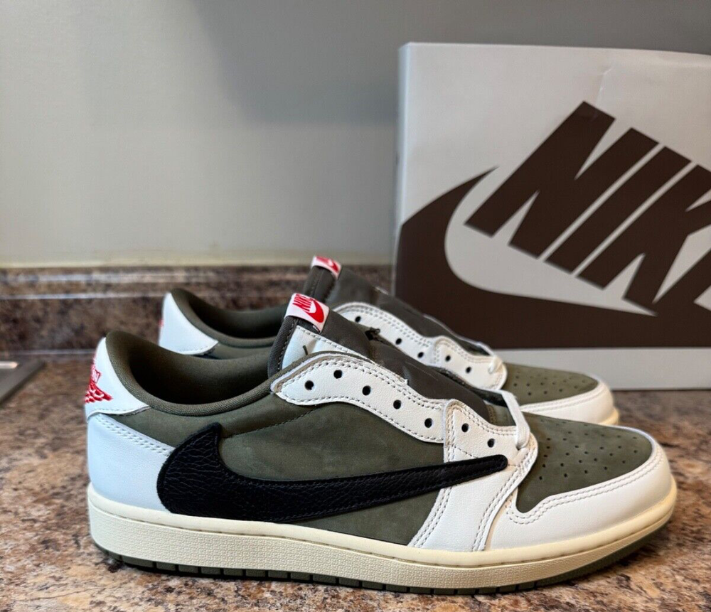 Travis Scott x Air Jordan 1 OG SP Low Reverse Olive / Medium Olive - Size 9.5