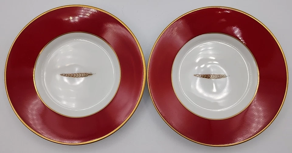 Lynn Chase зимняя игра птицы чашка и блюдце украшенный w 24 карат золото набор из 2 - Изображение 4 из 4